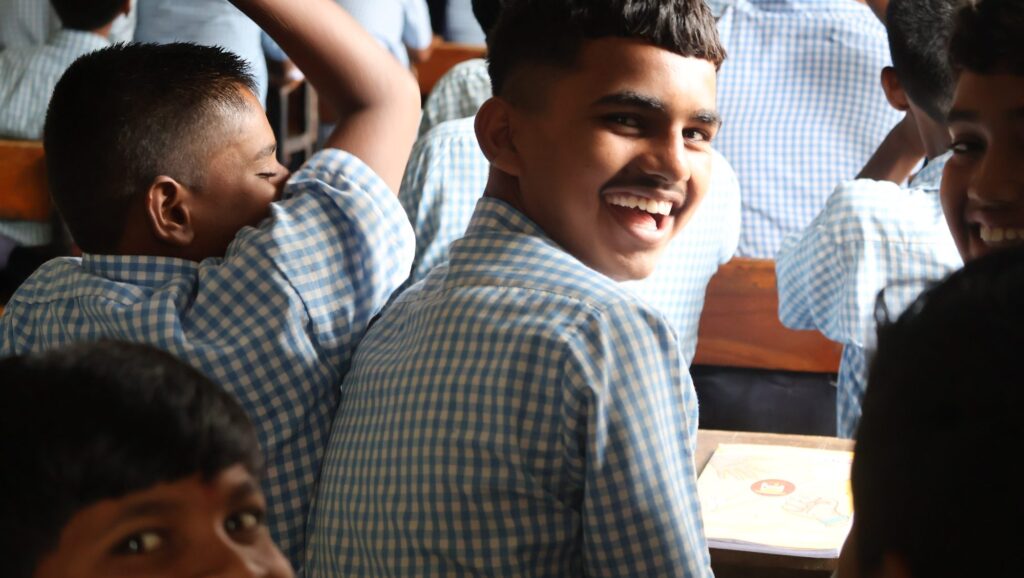 The grin of a student who knows where he’s going