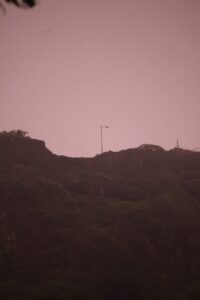 Tikona fort ridge at dusk with Mission URJA solar light poles